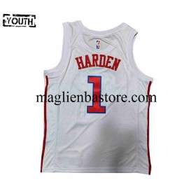 Maglia NBA Philadelphia 76ers Harden 1 Nike 2022-2023 City Edition Bianco Swingman - Bambino